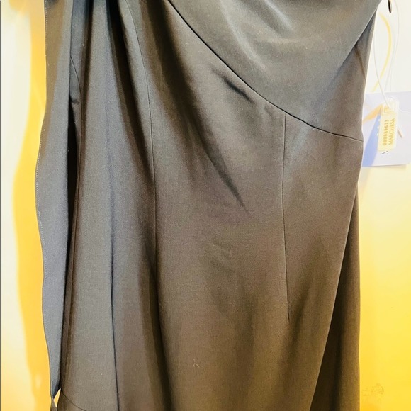 Marchesa Notte One Shoulder Stretch Ebro Crepe Asymmetrical Cocktail Dress 2 - Picture 7 of 16